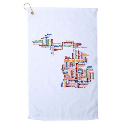 Abstract Word Cloud Map Of Michigan State Golf Towel