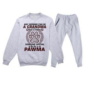 Any Woman Can Be A Grandma Dog Pawma Gifts Premium Crewneck Sweatsuit Set