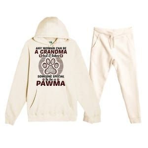 Any Woman Can Be A Grandma Dog Pawma Gifts Premium Hooded Sweatsuit Set