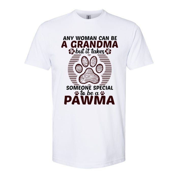 Any Woman Can Be A Grandma Dog Pawma Gifts Softstyle CVC T-Shirt