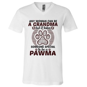 Any Woman Can Be A Grandma Dog Pawma Gifts V-Neck T-Shirt