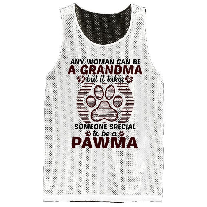 Any Woman Can Be A Grandma Dog Pawma Gifts Mesh Reversible Basketball Jersey Tank