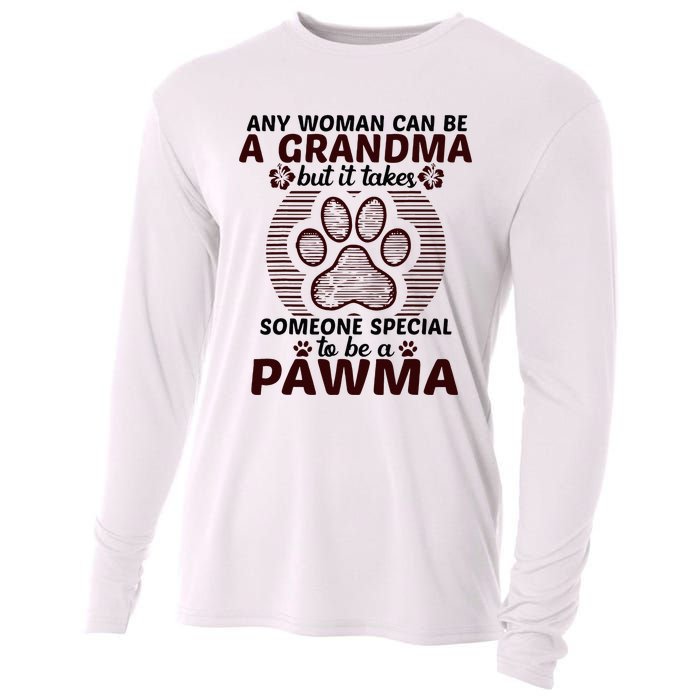 Any Woman Can Be A Grandma Dog Pawma Gifts Cooling Performance Long Sleeve Crew