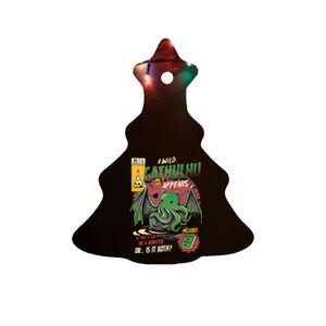 A Wild Cathulhu Appears A Cat Or Monster Funny Cat Cthulhu Ceramic Tree Ornament