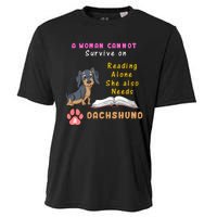 A Woman Cannot Reading Alone She Also Needs A Dachshund Cooling Performance Crew T-Shirt