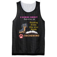 A Woman Cannot Reading Alone She Also Needs A Dachshund Mesh Reversible Basketball Jersey Tank