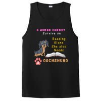 A Woman Cannot Reading Alone She Also Needs A Dachshund PosiCharge Competitor Tank