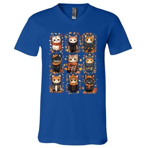 Autumn Winter Cat And Gift V-Neck T-Shirt