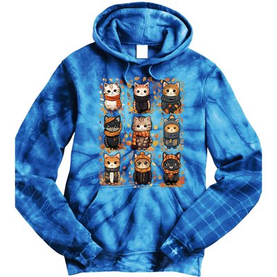 Autumn Winter Cat And Gift Tie Dye Hoodie