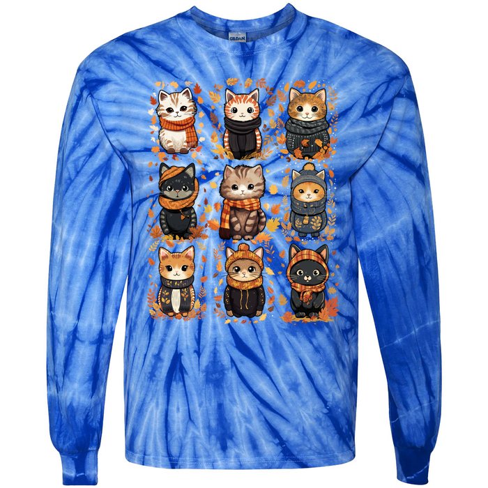 Autumn Winter Cat And Gift Tie-Dye Long Sleeve Shirt