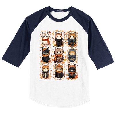 Autumn Winter Cat And Gift Baseball Sleeve Shirt