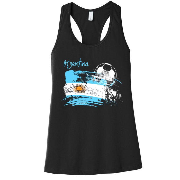 Argentina World Champion Football For Lover Gift Trending Women's Racerback Tank