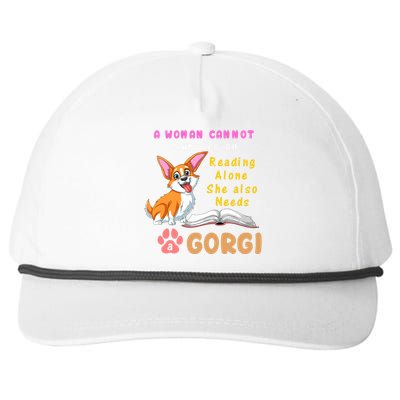 A Woman Cannot Survive On Reading Alone She Also Needs A Corgi Snapback Five-Panel Rope Hat