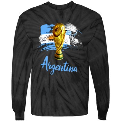 Argentina World Champion Football For Lover Gift Trending Tie-Dye Long Sleeve Shirt