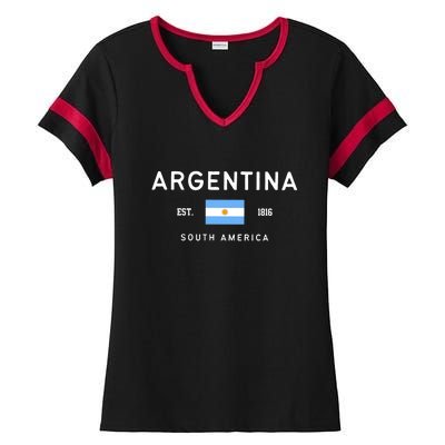 Argentina World Champion Football For Lover Gift Trending Ladies Halftime Notch Neck Tee