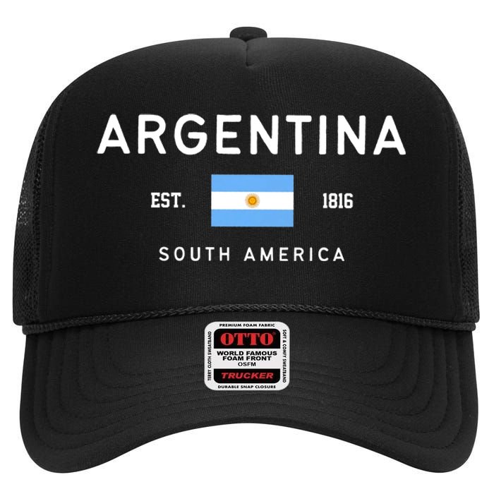 Argentina World Champion Football For Lover Gift Trending High Crown Mesh Back Trucker Hat