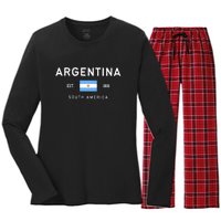 Argentina World Champion Football For Lover Gift Trending Women's Long Sleeve Flannel Pajama Set 