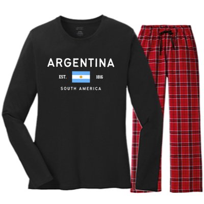 Argentina World Champion Football For Lover Gift Trending Women's Long Sleeve Flannel Pajama Set 