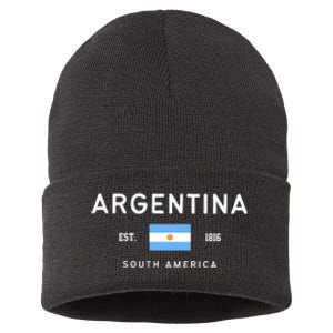 Argentina World Champion Football For Lover Gift Trending Sustainable Knit Beanie