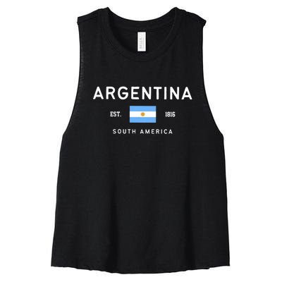 Argentina World Champion Football For Lover Gift Trending Women's Racerback Cropped Tank