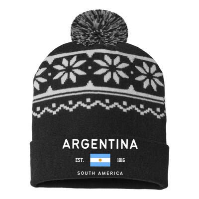 Argentina World Champion Football For Lover Gift Trending USA-Made Snowflake Beanie