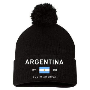 Argentina World Champion Football For Lover Gift Trending Pom Pom 12in Knit Beanie