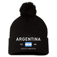 Argentina World Champion Football For Lover Gift Trending Pom Pom 12in Knit Beanie