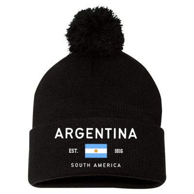 Argentina World Champion Football For Lover Gift Trending Pom Pom 12in Knit Beanie