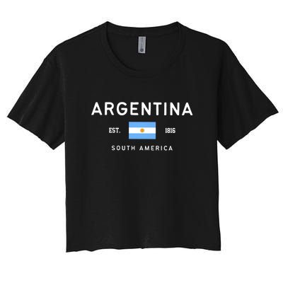 Argentina World Champion Football For Lover Gift Trending Women's Crop Top Tee