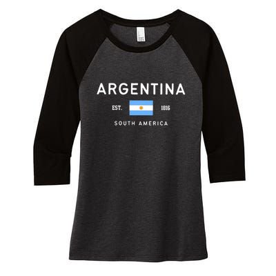 Argentina World Champion Football For Lover Gift Trending Women's Tri-Blend 3/4-Sleeve Raglan Shirt