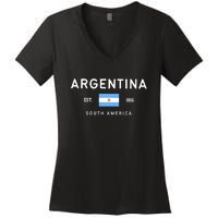 Argentina World Champion Football For Lover Gift Trending Women's V-Neck T-Shirt