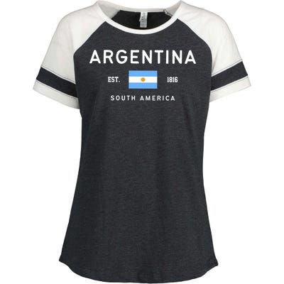 Argentina World Champion Football For Lover Gift Trending Enza Ladies Jersey Colorblock Tee