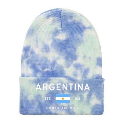 Argentina World Champion Football For Lover Gift Trending Tie Dye 12in Knit Beanie