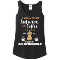 A Woman Cannot Survive On Coffee Alone She Also Needs A Goldendoodle Ladies Essential Tank