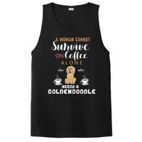 A Woman Cannot Survive On Coffee Alone She Also Needs A Goldendoodle PosiCharge Competitor Tank