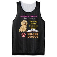 A Woman Cannot Survive On Reading Alone She Also Needs A Goldendoodle Mesh Reversible Basketball Jersey Tank