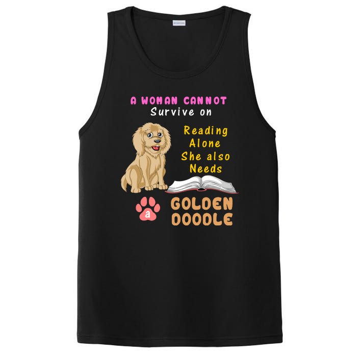 A Woman Cannot Survive On Reading Alone She Also Needs A Goldendoodle PosiCharge Competitor Tank