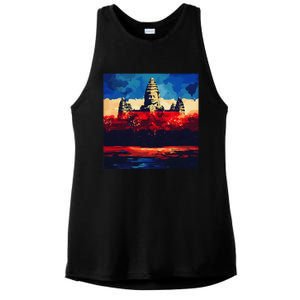 Angkor Wat Cambodia Explore Ancient Temples Ladies PosiCharge Tri-Blend Wicking Tank