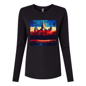 Angkor Wat Cambodia Explore Ancient Temples Womens Cotton Relaxed Long Sleeve T-Shirt