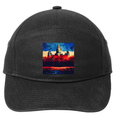 Angkor Wat Cambodia Explore Ancient Temples 7-Panel Snapback Hat