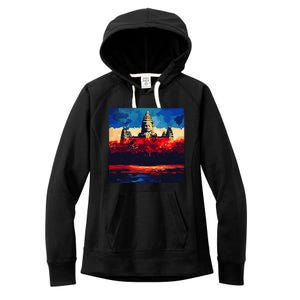 Angkor Wat Cambodia Explore Ancient Temples Women's Fleece Hoodie