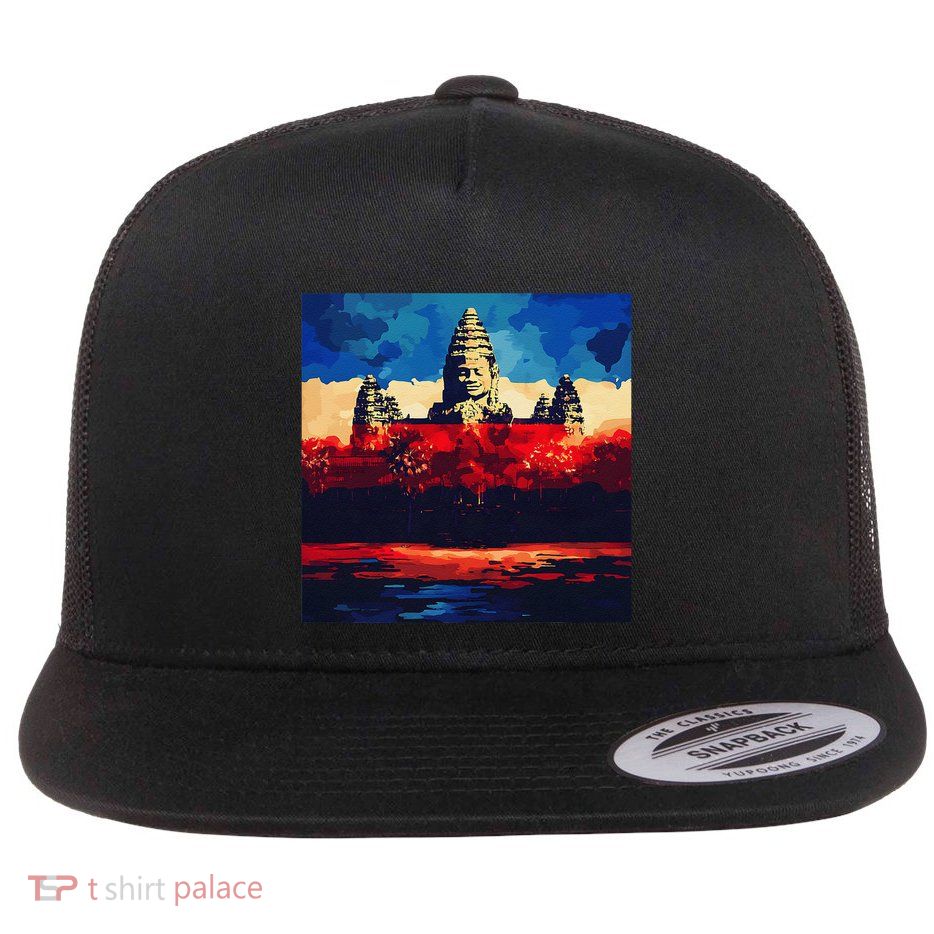 Angkor Wat Cambodia Explore Ancient Temples Flatbill Hat