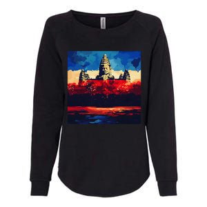 Angkor Wat Cambodia Explore Ancient Temples Womens California Wash Sweatshirt