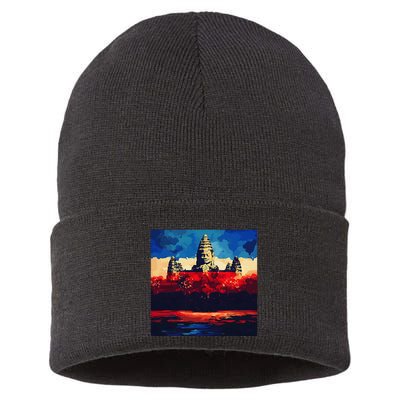 Angkor Wat Cambodia Explore Ancient Temples Sustainable Knit Beanie