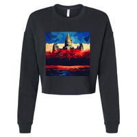 Angkor Wat Cambodia Explore Ancient Temples Cropped Pullover Crew