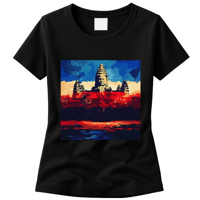 Angkor Wat Cambodia Explore Ancient Temples Womens T-Shirt