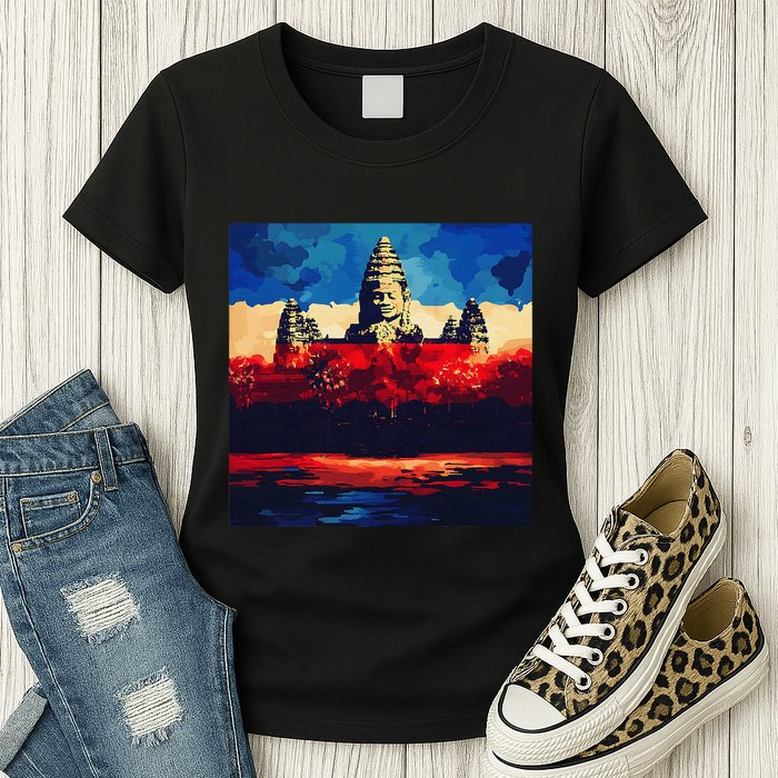Angkor Wat Cambodia Explore Ancient Temples Womens T-Shirt