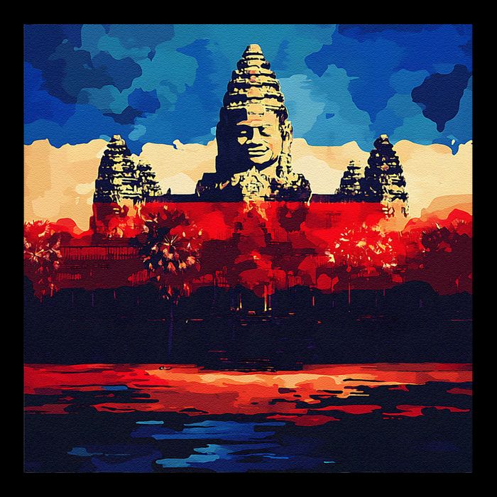 Angkor Wat Cambodia Explore Ancient Temples Short Acrylic Beanie
