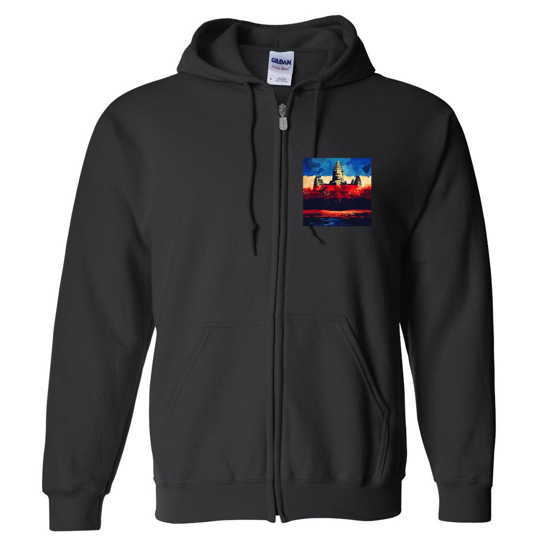 Angkor Wat Cambodia Explore Ancient Temples Full Zip Hoodie