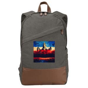 Angkor Wat Cambodia Explore Ancient Temples Cotton Canvas Backpack